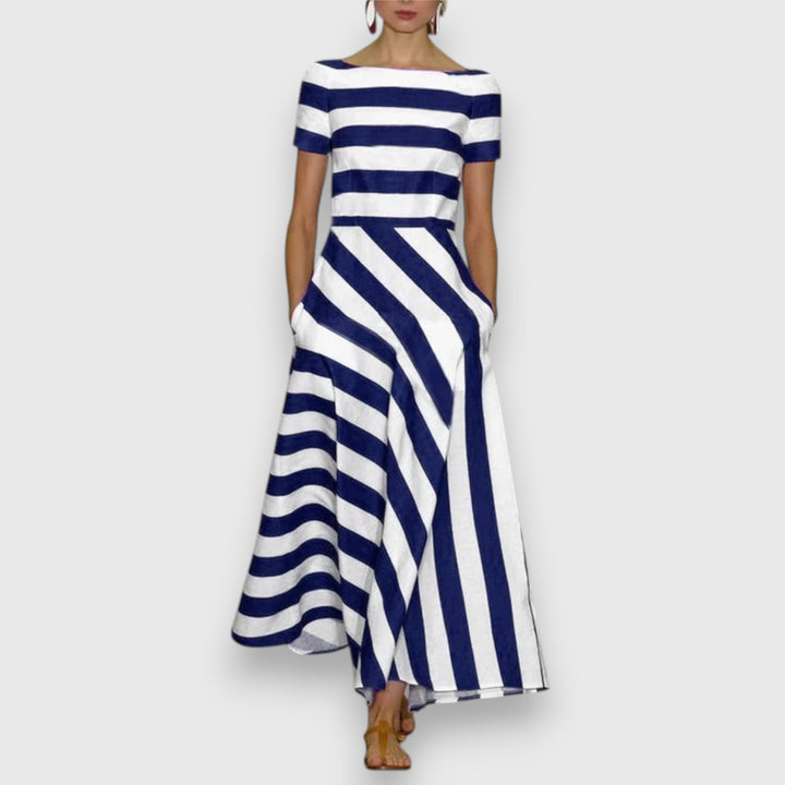 Iselore | Sophisticated Striped Midi Dress