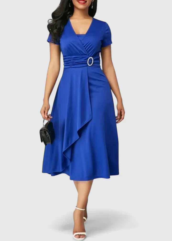 Zhyrelle | Elegant Pleated Midi Dress