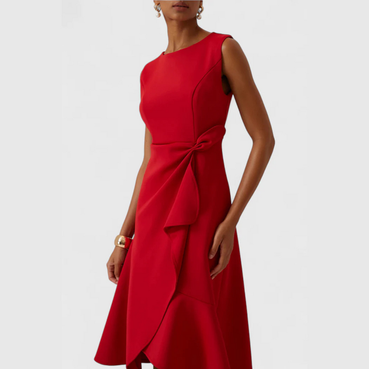 Sheila | Draped Midi Wedding Guest Dress