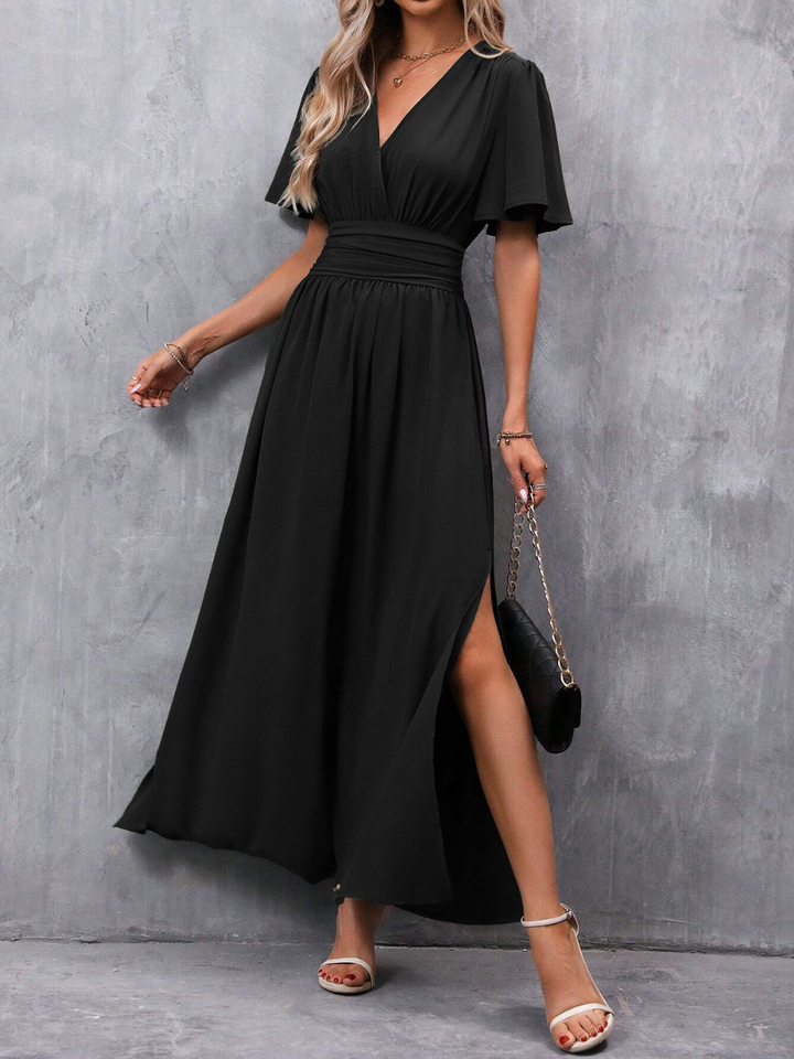 Eliza | Belted Maxi Wedding Guest Dress