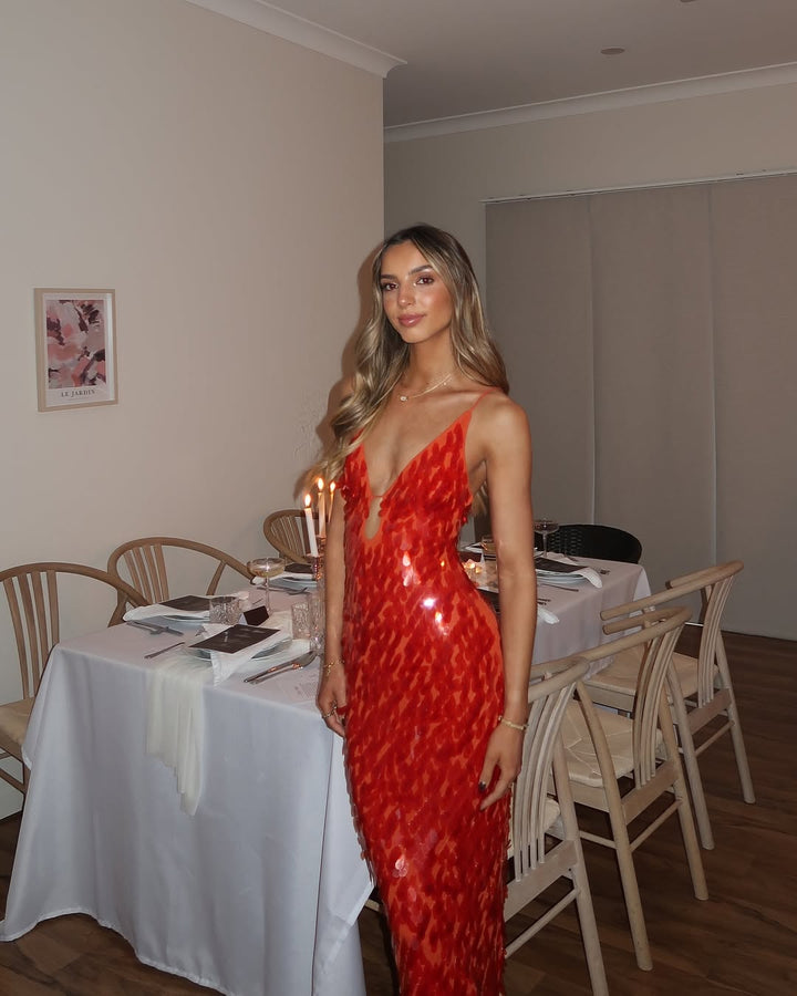 Rhea | Sequin Evening Wedding Guest Dress