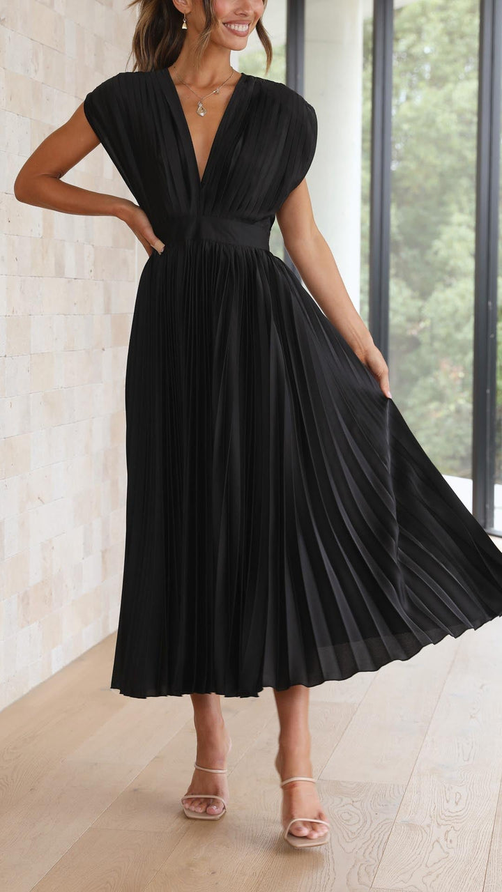 Maria | Pleated Maxi Wedding Guest Dress