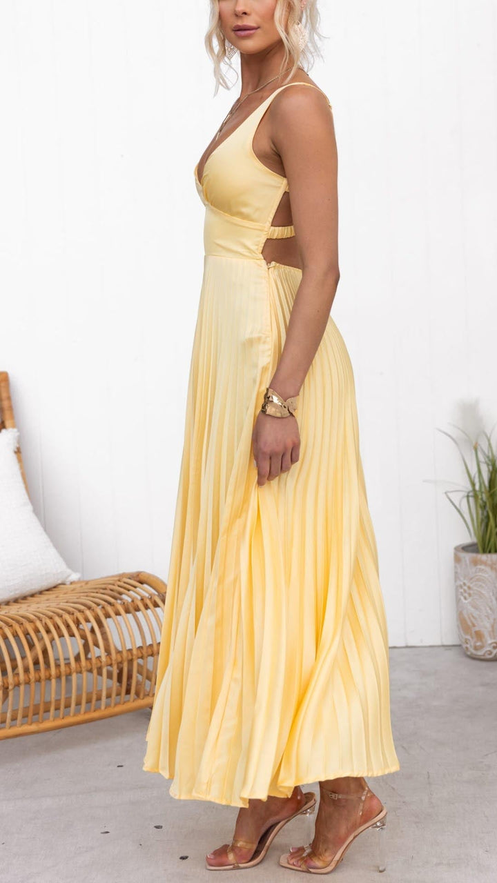Eileen | Pleated V-Neck Wedding Guest Dress