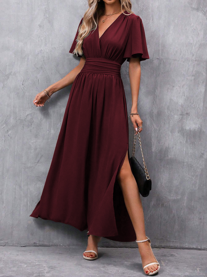 Eliza | Belted Maxi Wedding Guest Dress