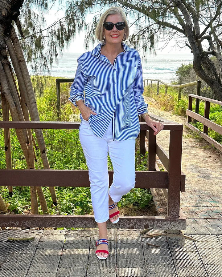 Kalani - Striped Button-Up Shirt
