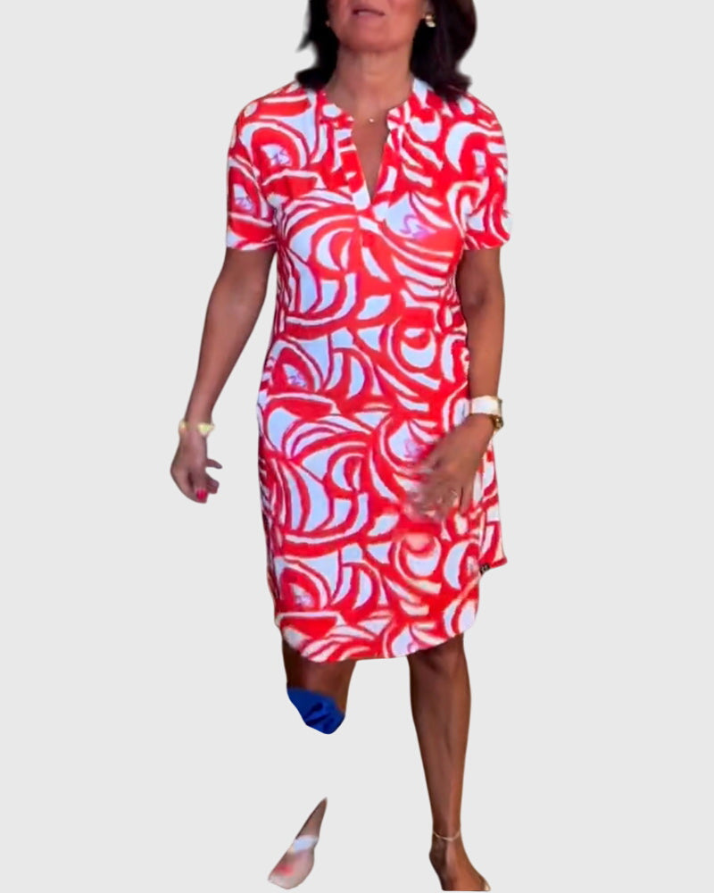 Elle™ | Flattering Printed Midi Dress