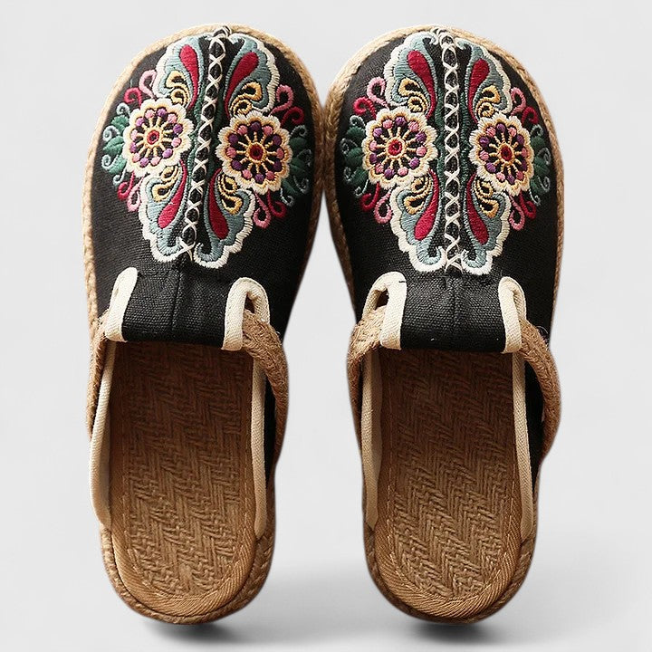 Marousse | Orthopedic Floral Mule Sandals