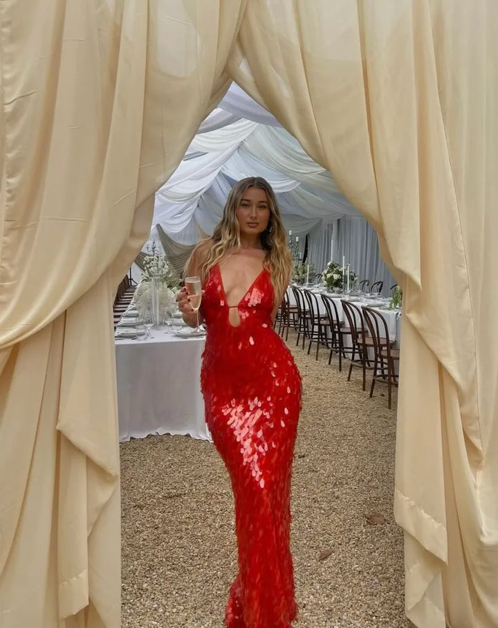 Rhea | Sequin Evening Wedding Guest Dress