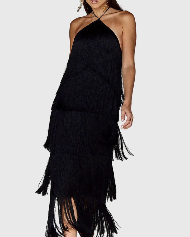 Artiselle™ | Elegant Tassel Detail Midi Dress