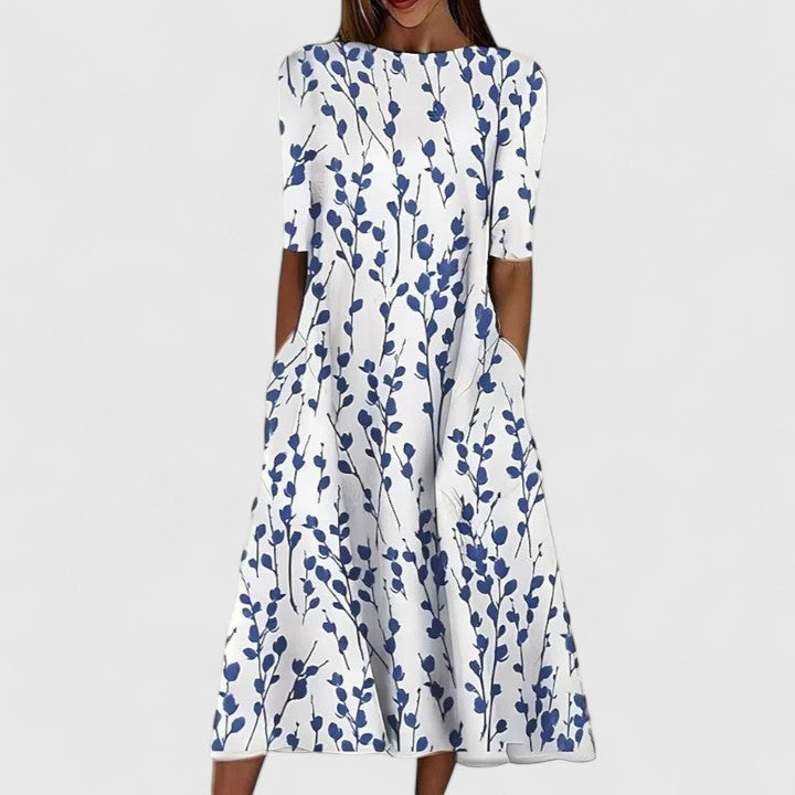 Sarah | Elegant Pleated Midi Dress