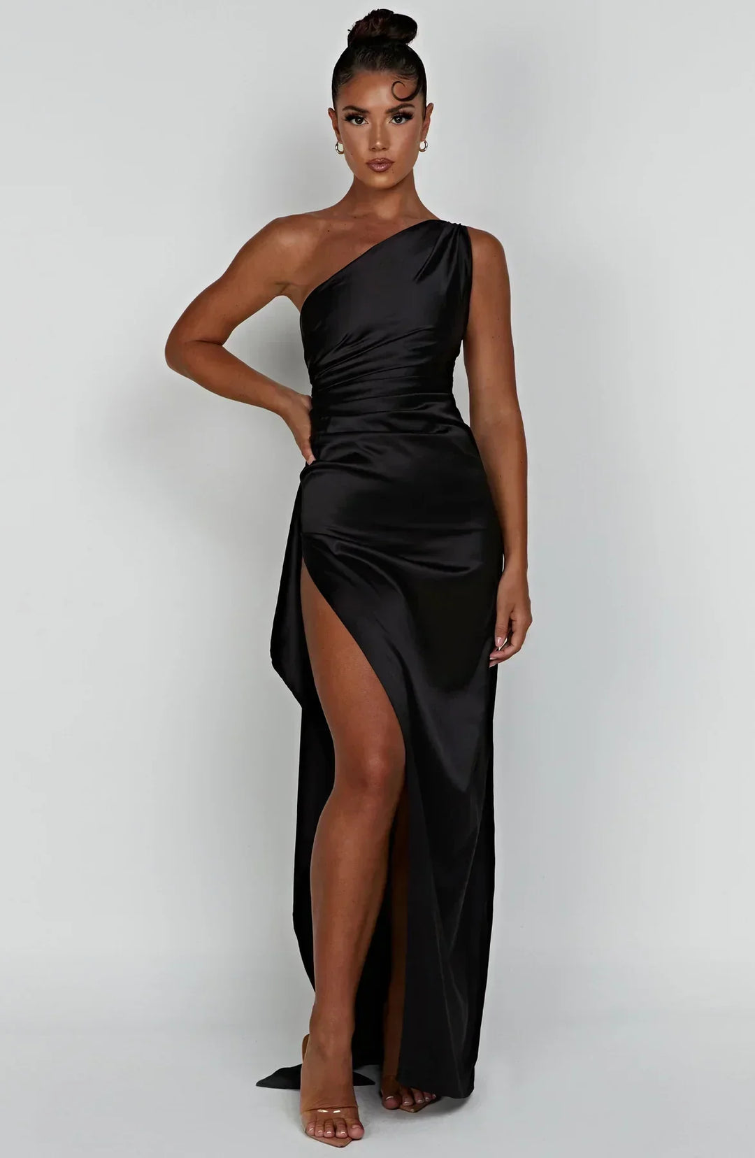 Isabeau | Satin One-Shoulder Wedding Guest Dress