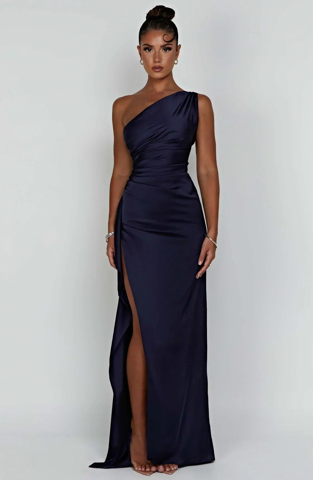 Isabeau | Satin One-Shoulder Wedding Guest Dress