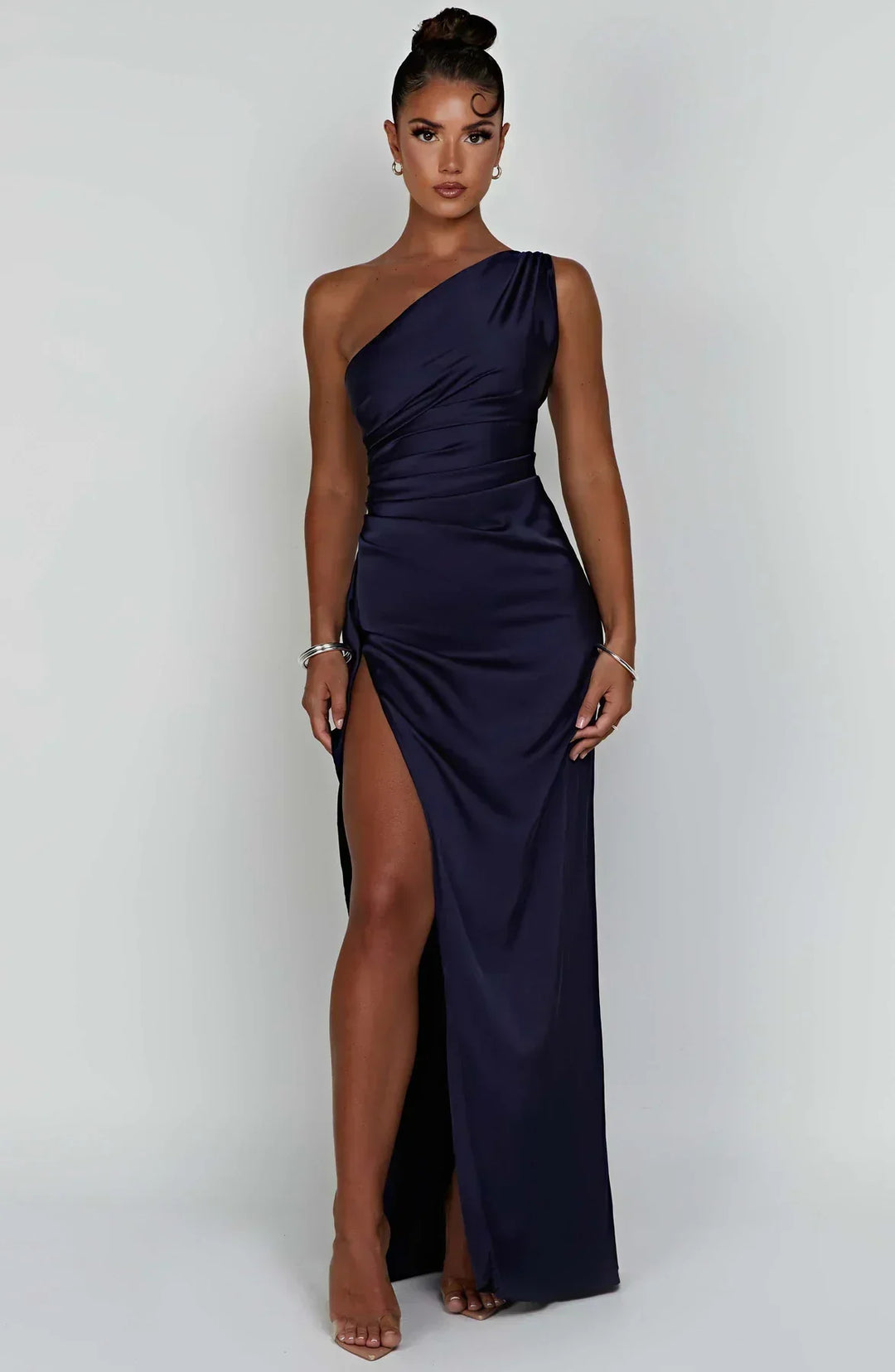 Isabeau | Satin One-Shoulder Wedding Guest Dress