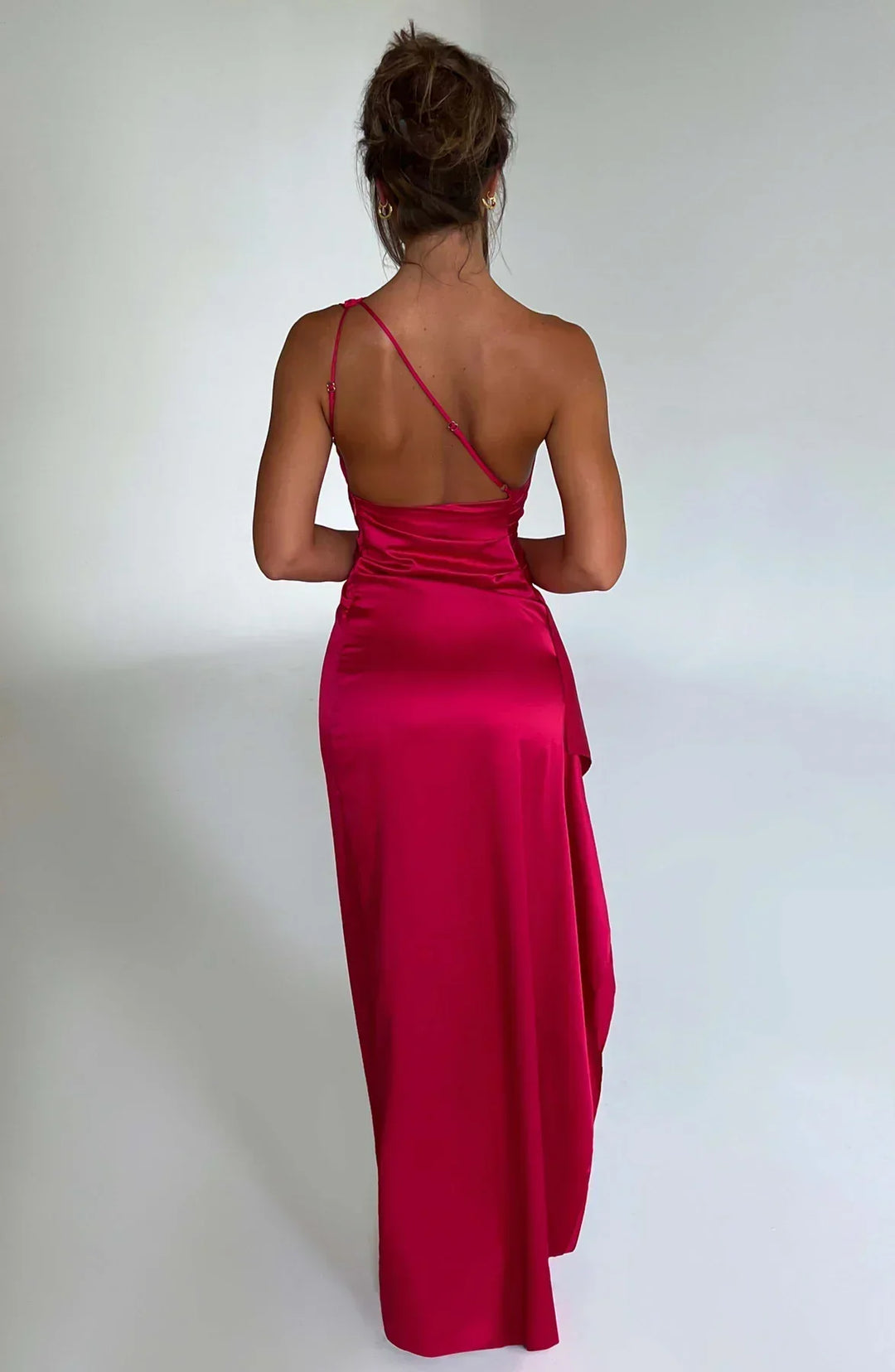 Isabeau | Satin One-Shoulder Wedding Guest Dress