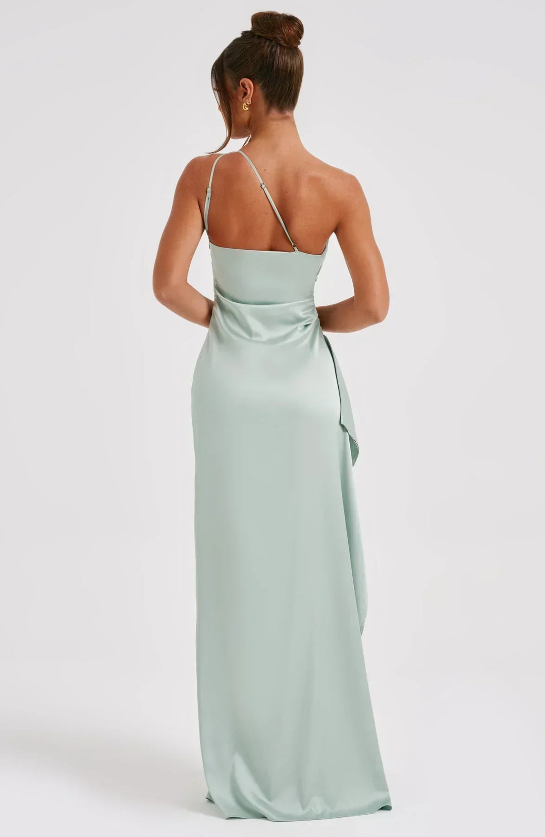 Isabeau | Satin One-Shoulder Wedding Guest Dress