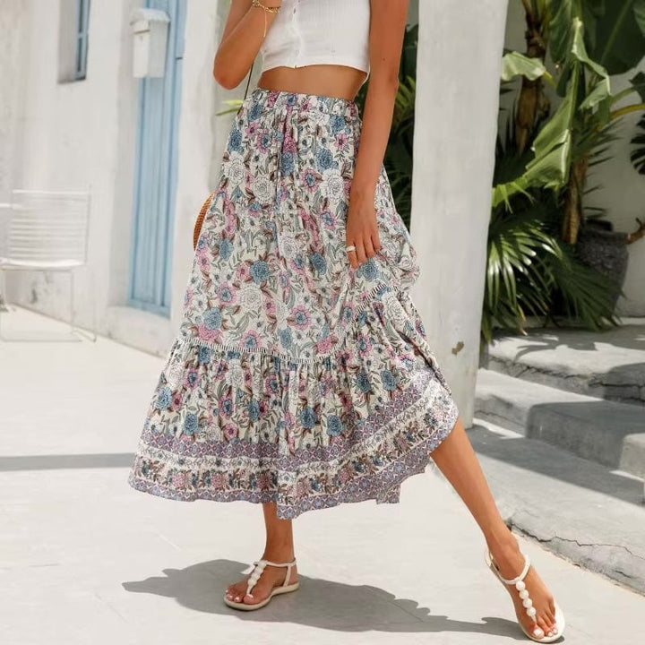 Ava | High Waist Floral Maxi Skirt
