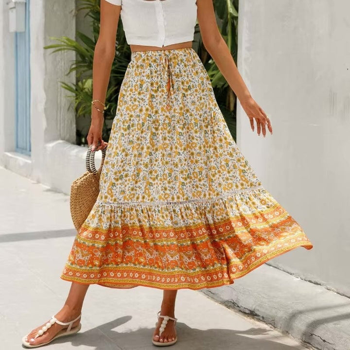 Ava | High Waist Floral Maxi Skirt
