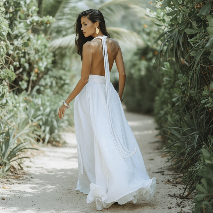 Stella | Backless White Maxi Dress