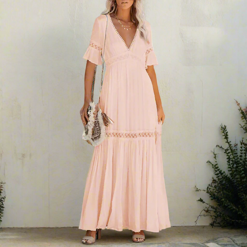 Hazel | Lace White Maxi Dress