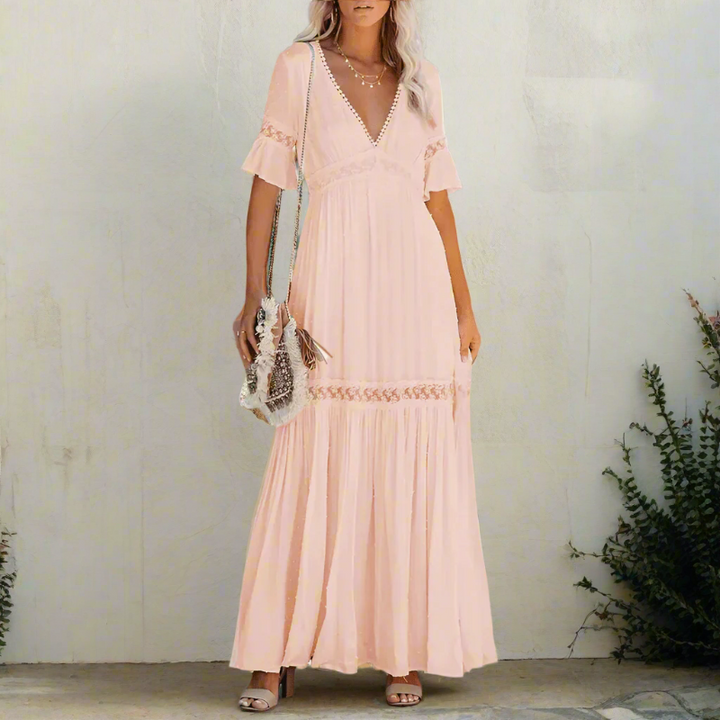 Hazel | Lace White Maxi Dress