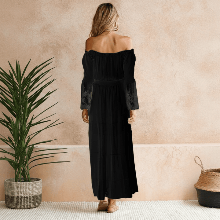 Ashley | Boho Lace White Maxi Dress