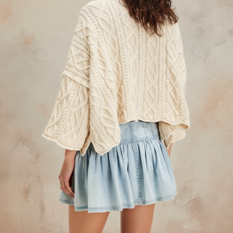 Madison | Pleated Denim Maxi Skirt
