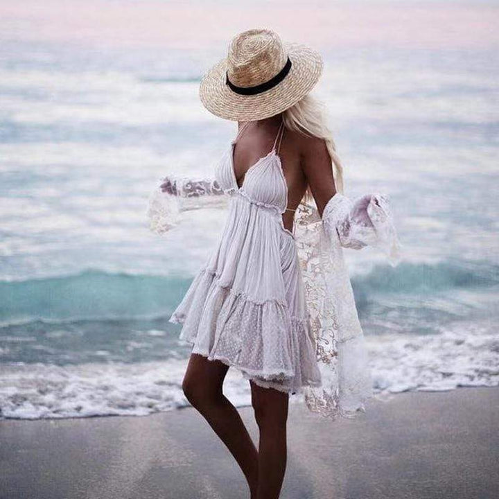 Ella | Boho White Mini Dress