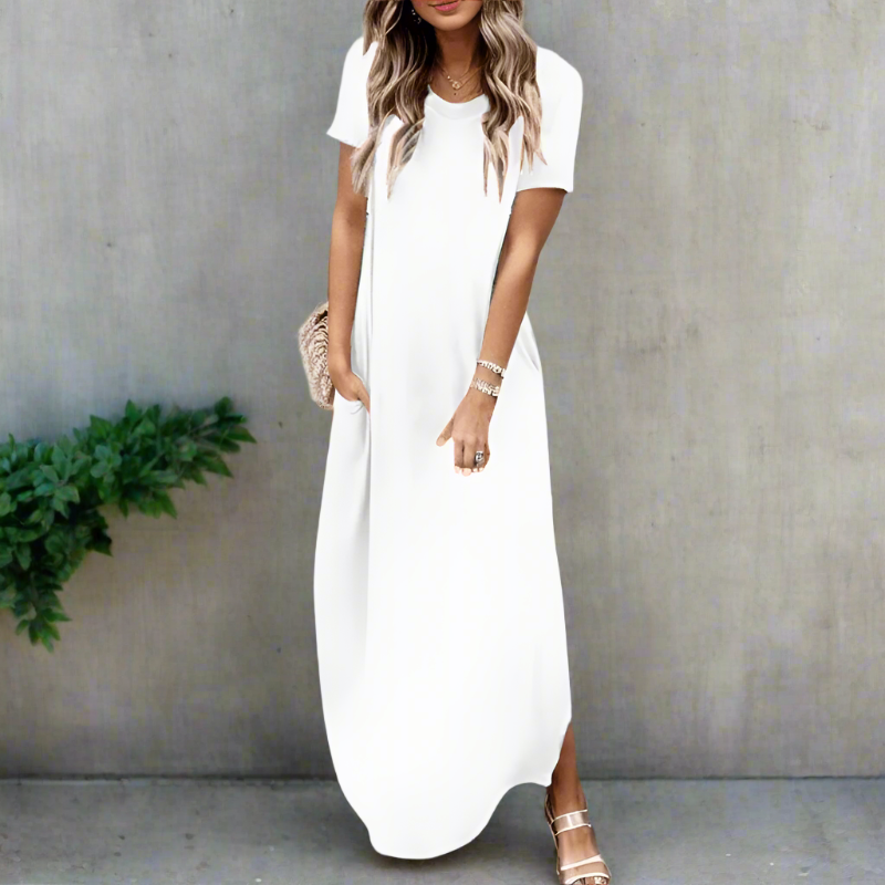 Avery | Casual White Maxi Dress