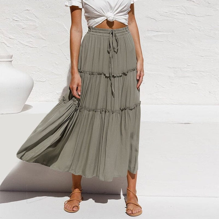 Natalie | Bohemian Ruffle Maxi Skirt