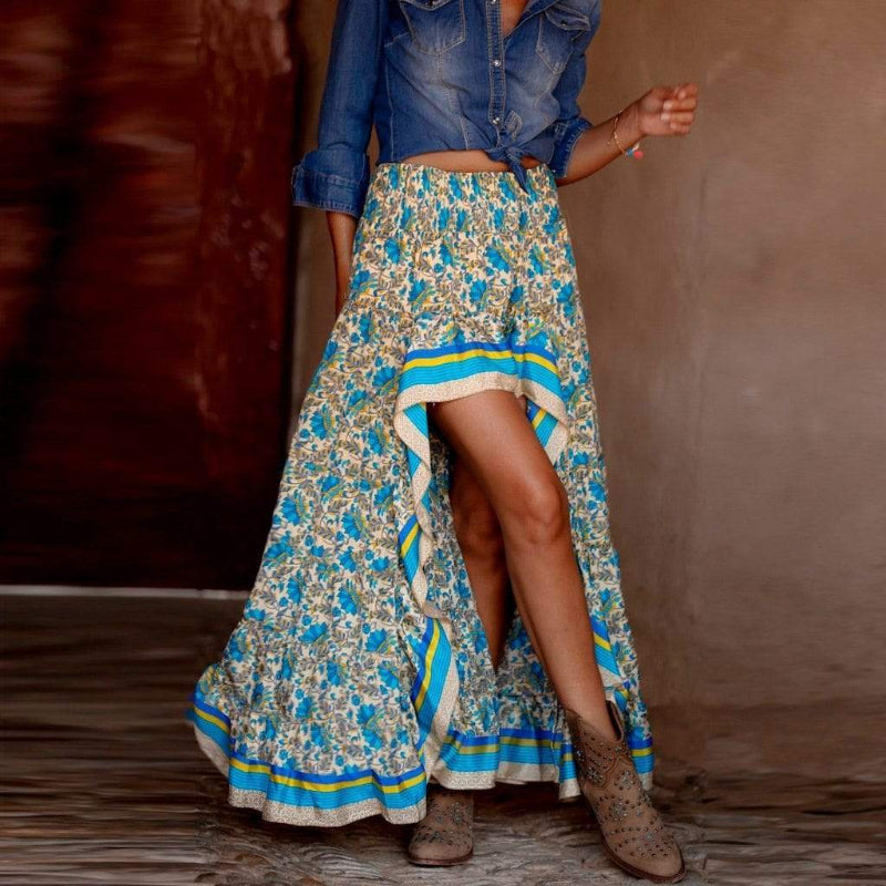 Chloe | Boho Floral Maxi Skirt