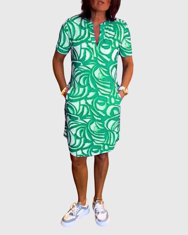 Elle™ | Flattering Printed Midi Dress