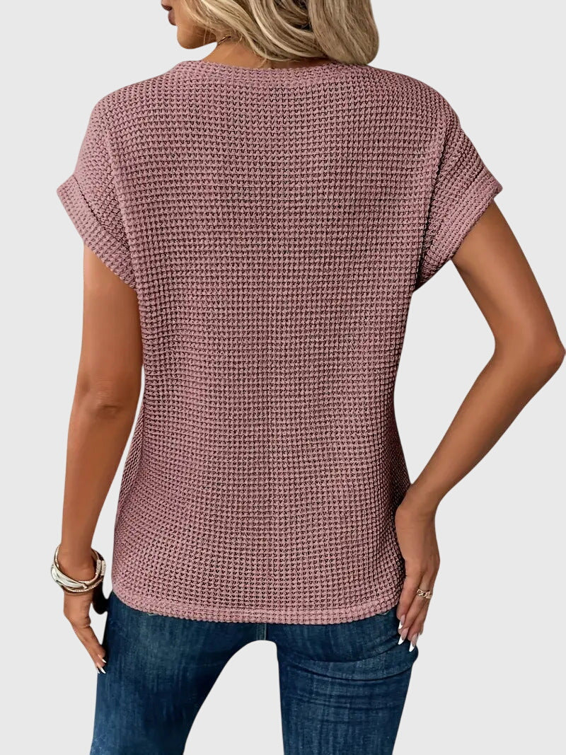 Isa™ | Elegant Crew Neck Blouse