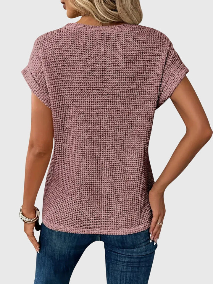 Isa™ | Elegant Crew Neck Blouse