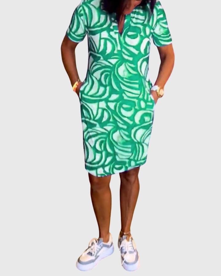 Elle™ | Flattering Printed Midi Dress