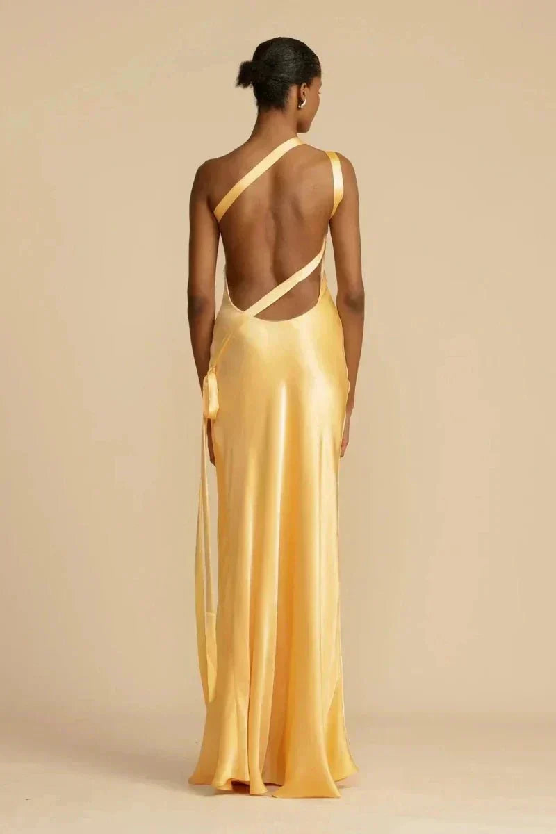 Odette | Satin One-Shoulder Wedding Guest Dress