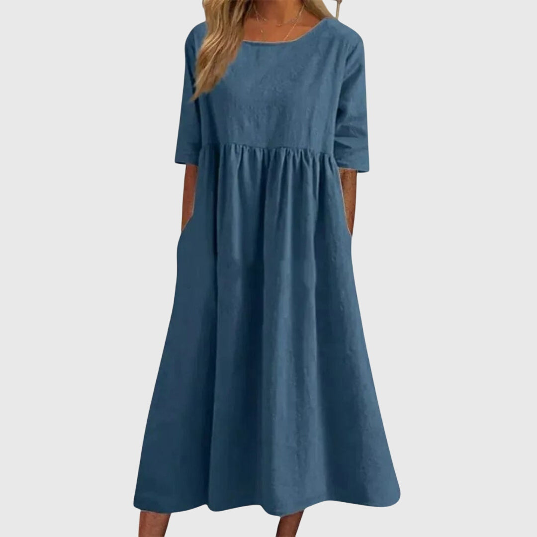 Haisley™ | Elegant Short-Sleeve Midi Dress