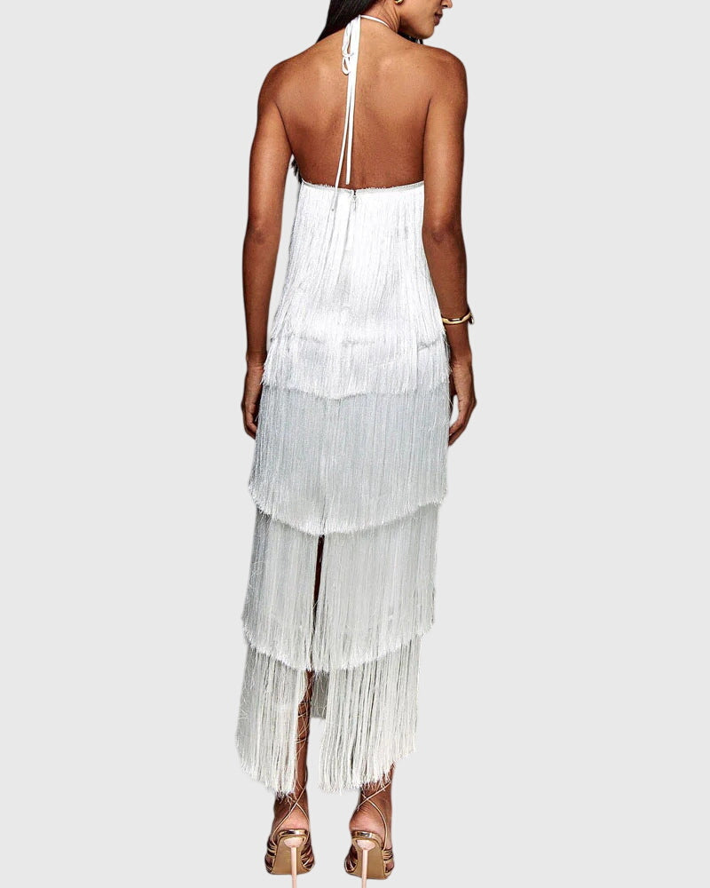 Artiselle™ | Elegant Tassel Detail Midi Dress