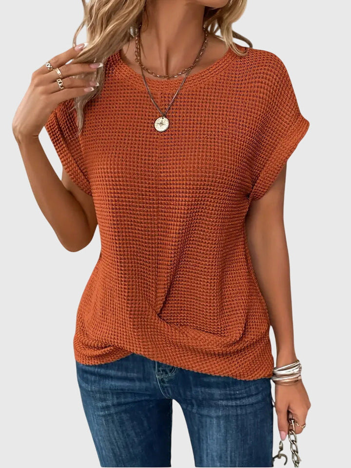 Isa™ | Elegant Crew Neck Blouse