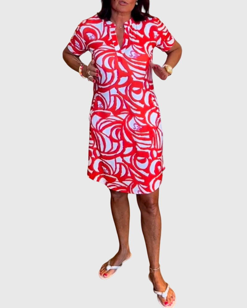 Elle™ | Flattering Printed Midi Dress