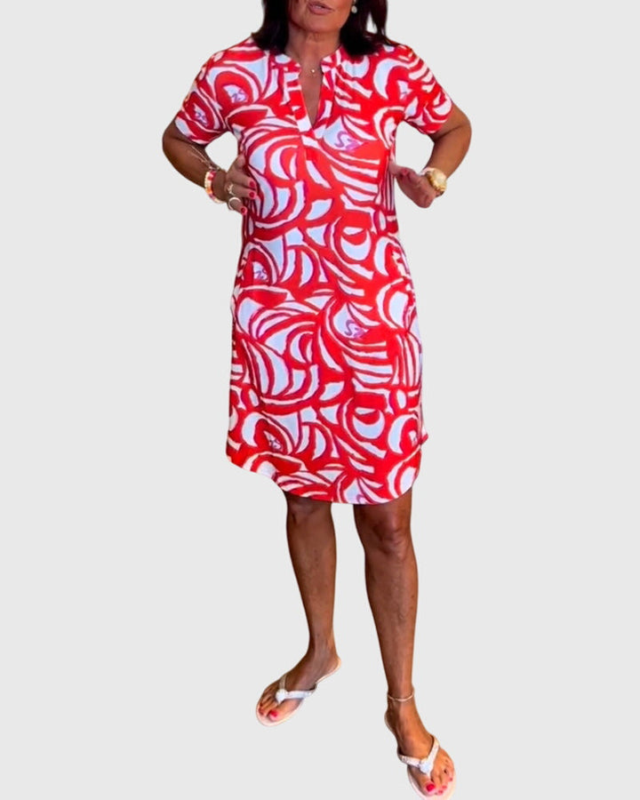 Elle™ | Flattering Printed Midi Dress