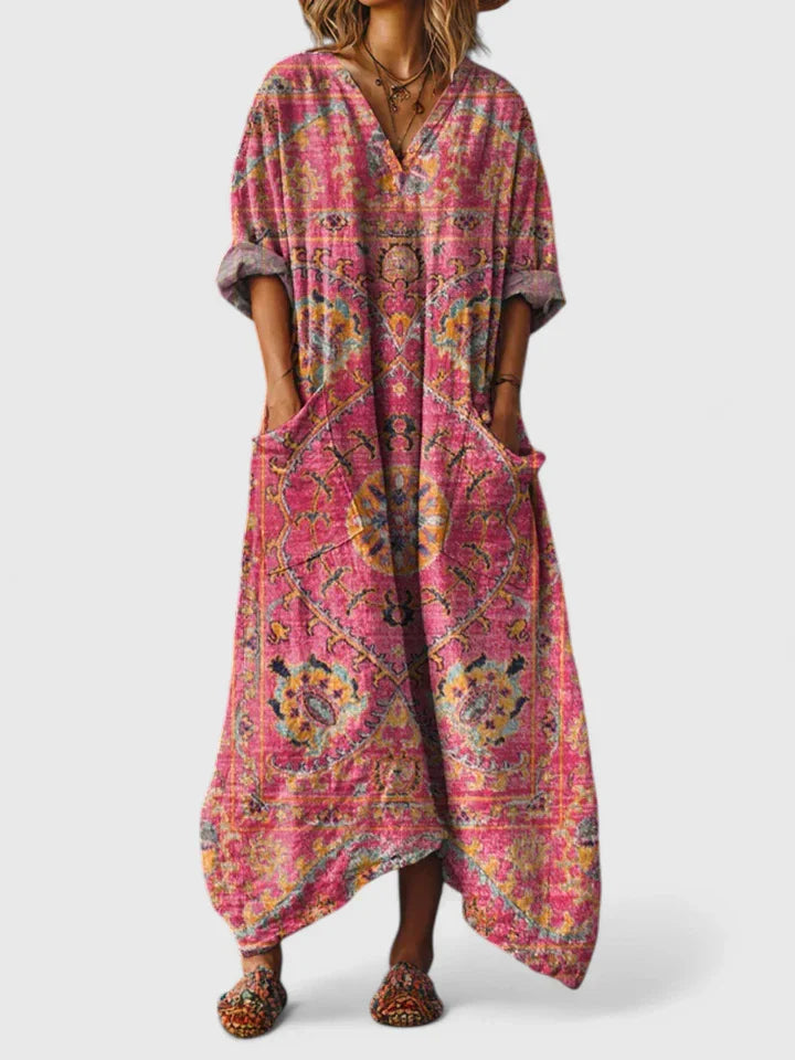 Coralynne | Elegant Printed Boho Dress