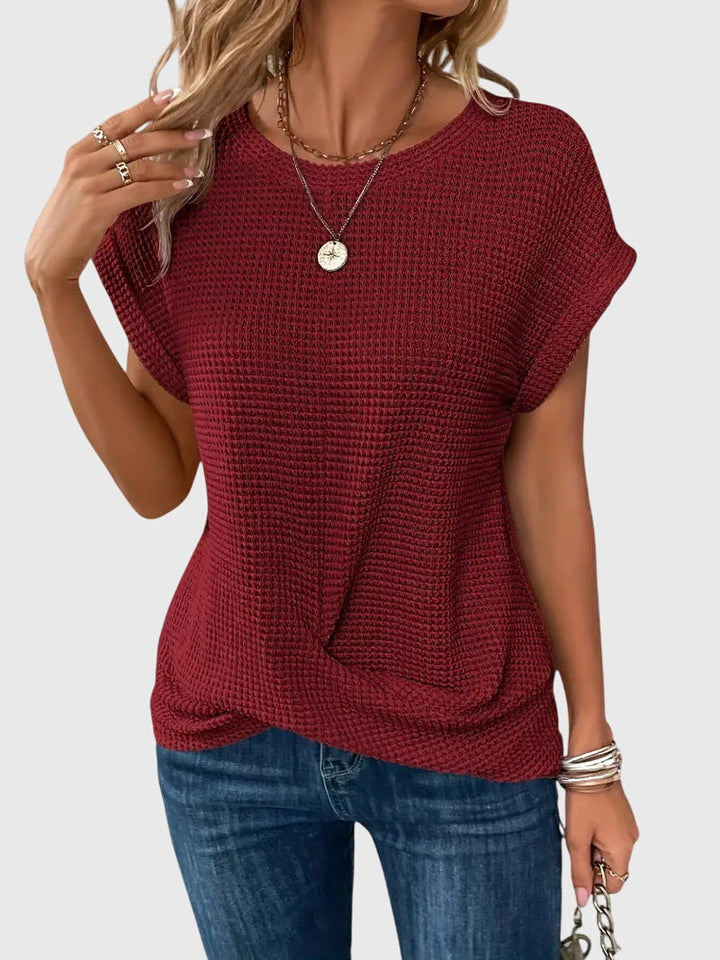 Isa™ | Elegant Crew Neck Blouse