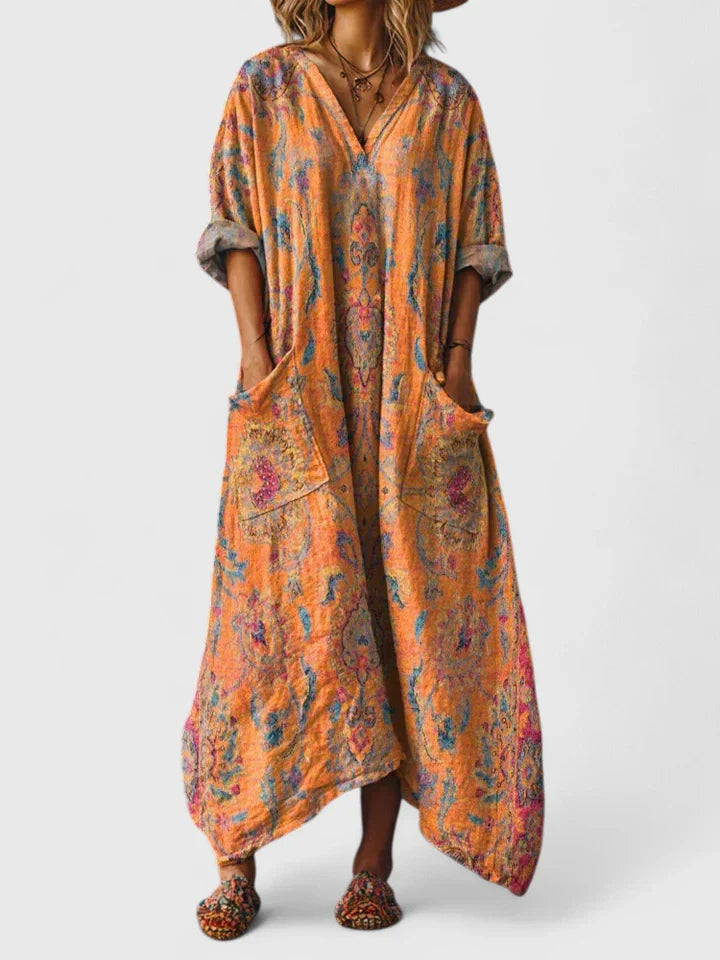 Coralynne | Elegant Printed Boho Dress