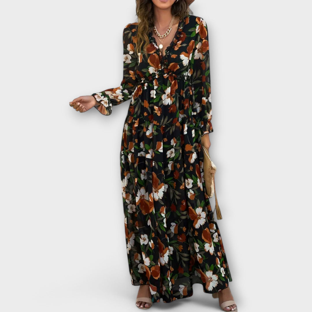 Ynah | Elegant Floral Maxi Dress