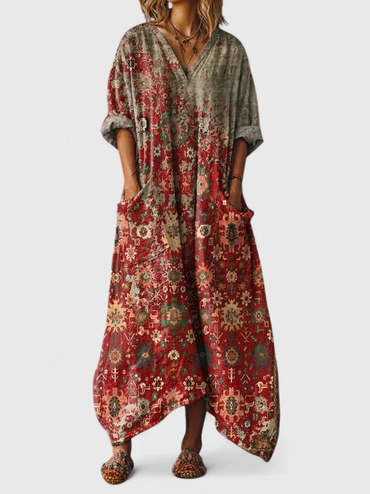 Coralynne | Elegant Printed Boho Dress