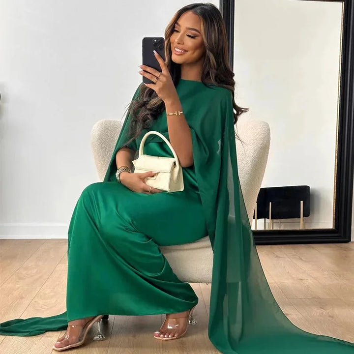 Clementine | Cape Maxi Wedding Guest Dress
