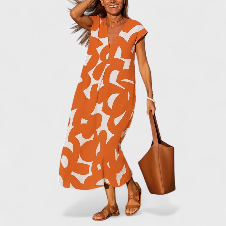 Valery™ | Flowing V-Neck Maxi Dress