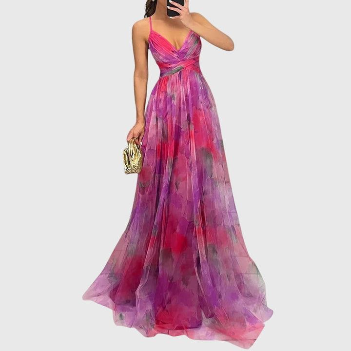 Giselle™ | Elegant Floral Print Maxi Dress