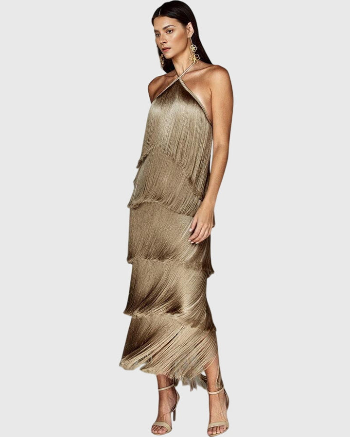 Artiselle™ | Elegant Tassel Detail Midi Dress