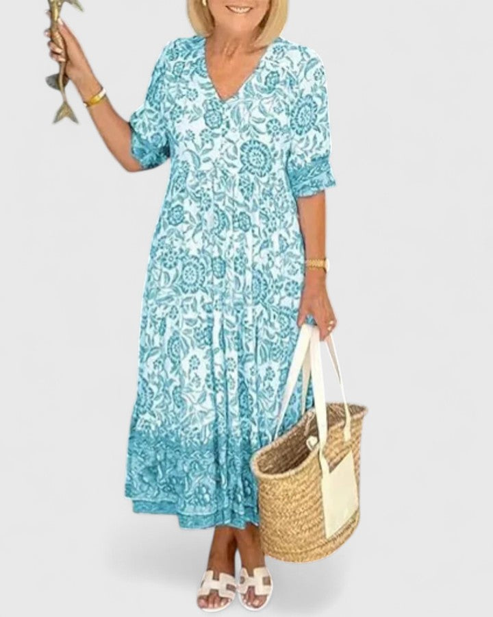 Meredith | Elegant Printed Maxi Dress
